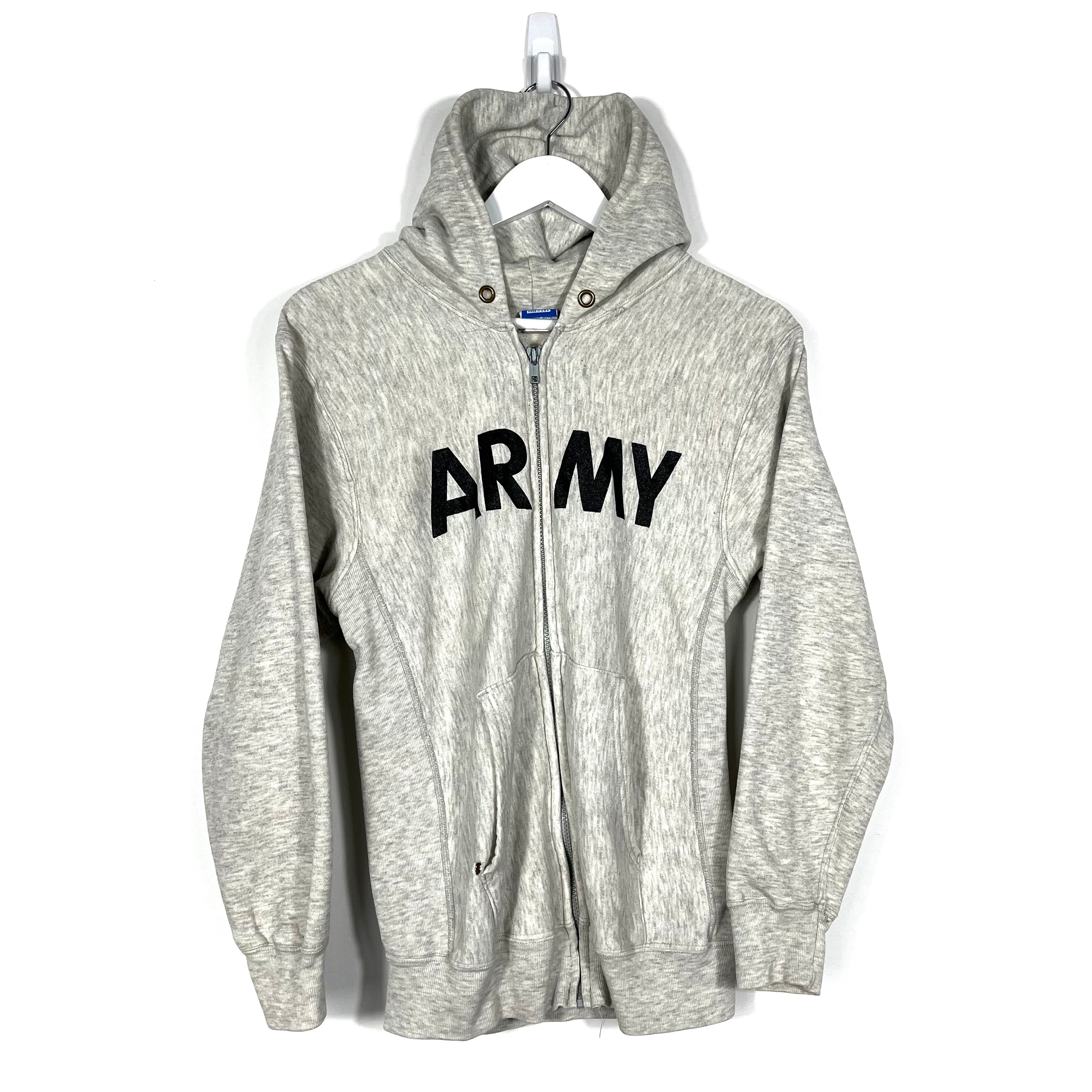 Vintage 80s Champion Army Zip-Up Hoodie - Women's Small