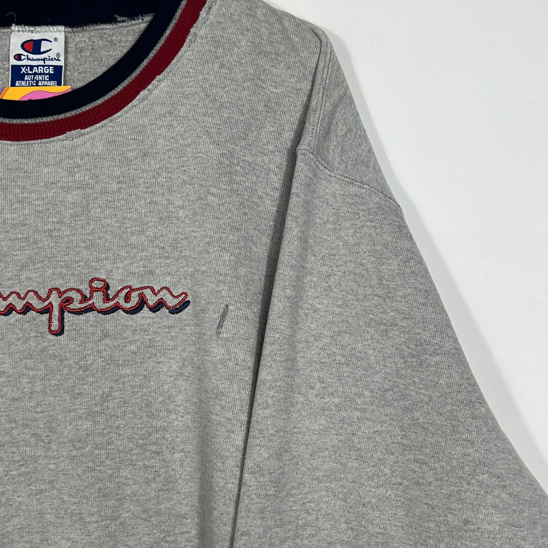 Vintage Champion Spell Out Sweatshirt - Men's XL