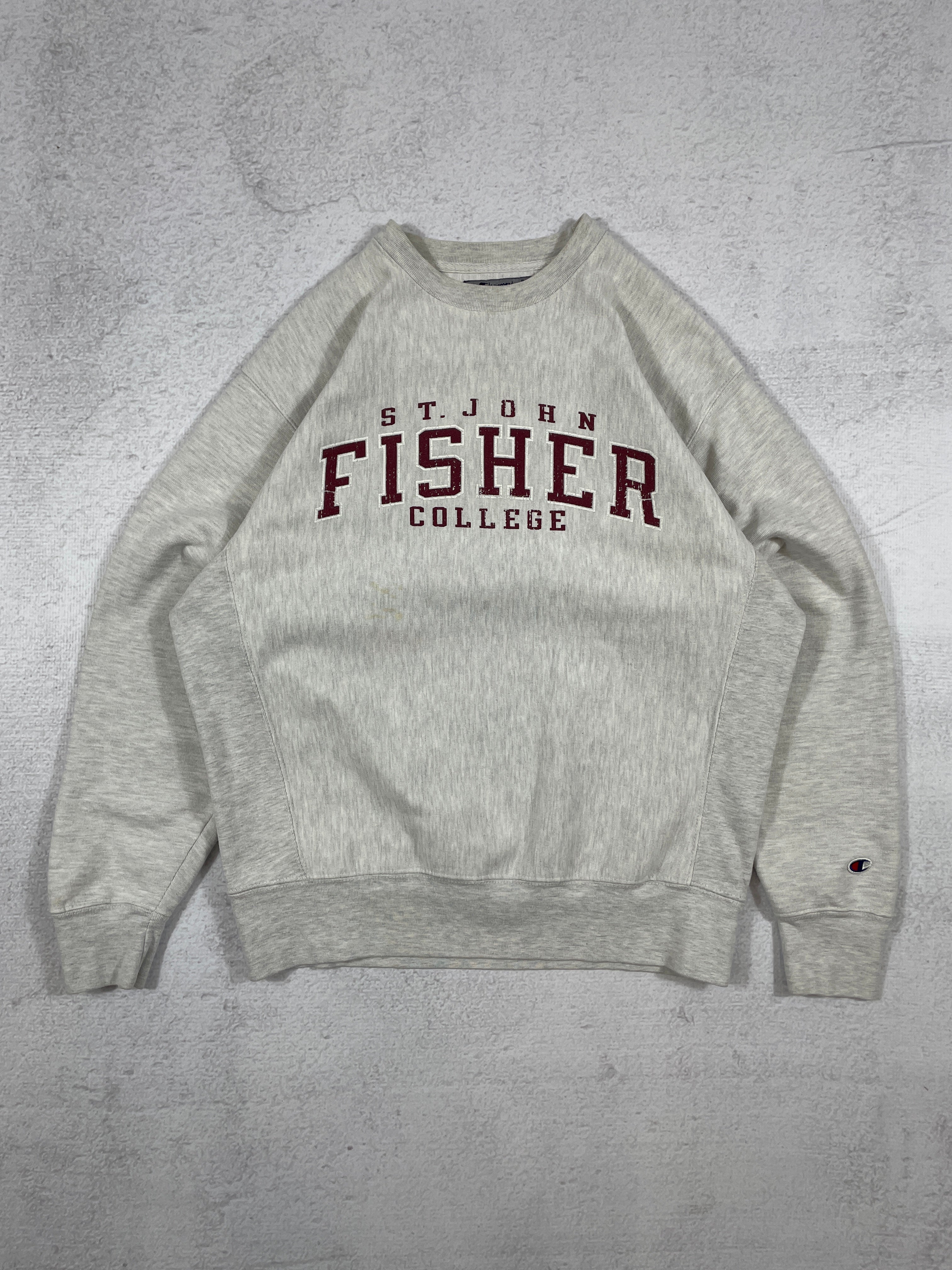 Vintage Champion St. John Fisher College Reverse Weave Crewneck Sweatshirt - Men's Medium