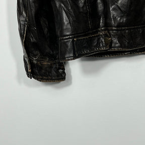 Vintage Levis Fur Lined Leather Jacket - Men's XL