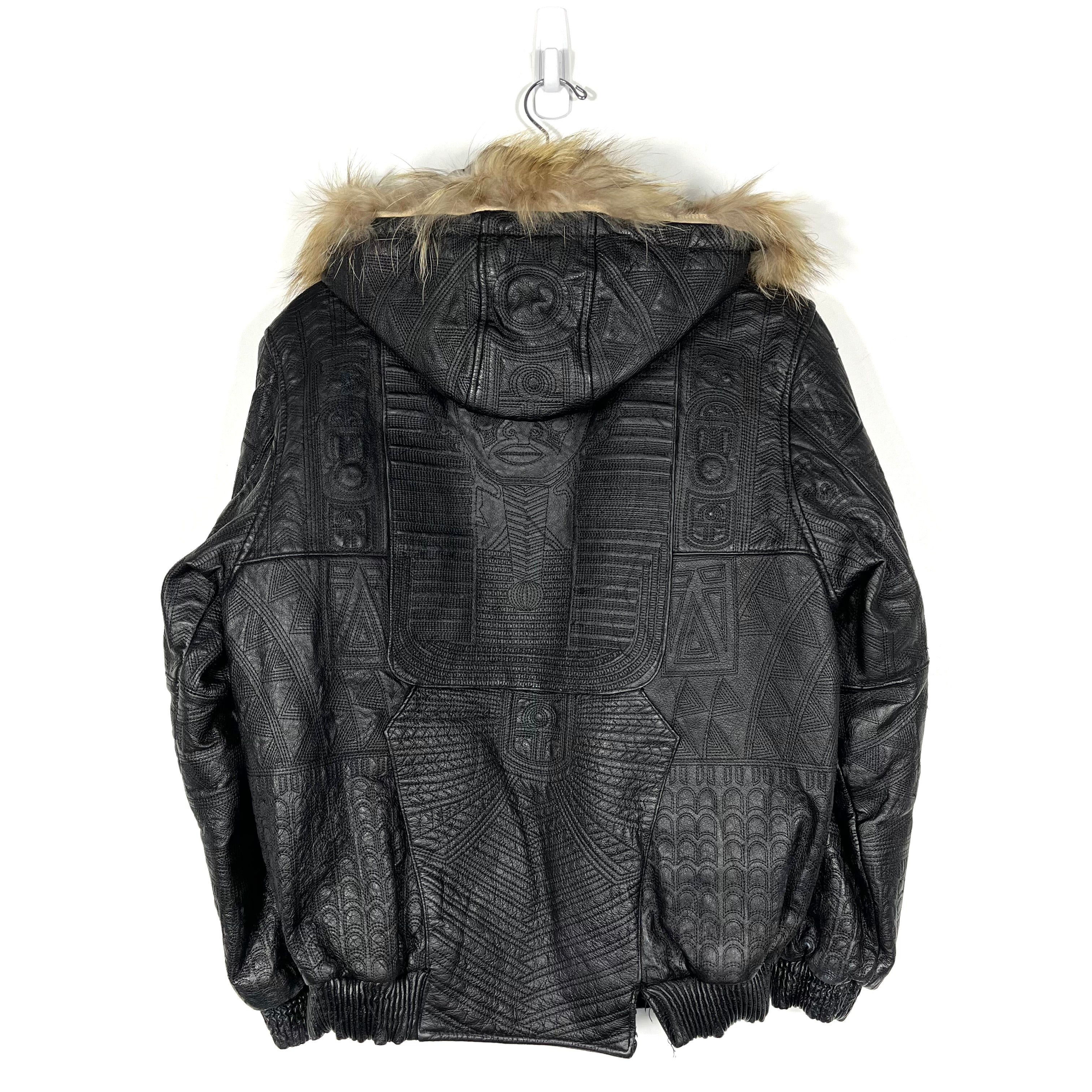 Vintage Desert Well Hooded Leather Jacket - Women's XL